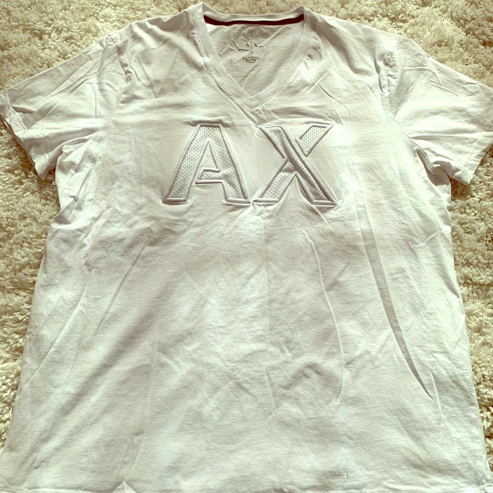 Armani Exchange white V neck T-shirt